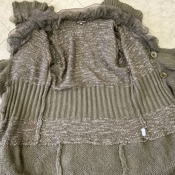 Vtg. Fairy, Whimsy Victorian Wool blend Button Cardigan women’s M Lace Ruffle - Picture 10 of 13